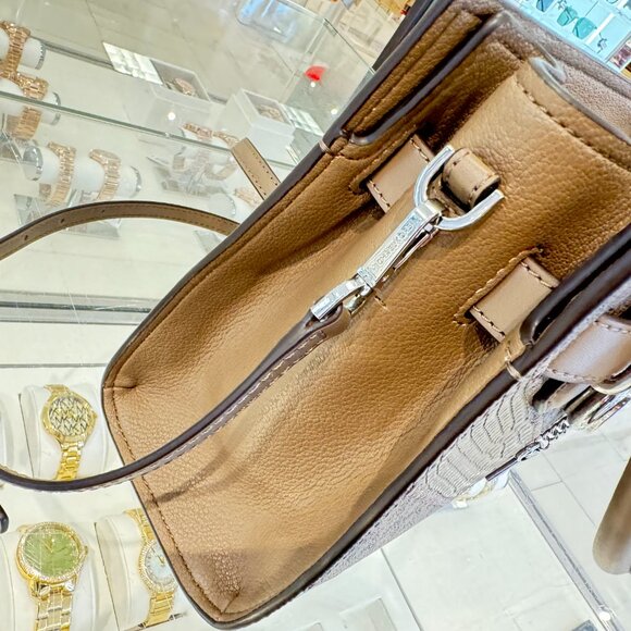 Michael Kors Hamilton Small Satchel Shoulder Bag MK Dust Multi Exotic Embossed - Picture 10 of 14